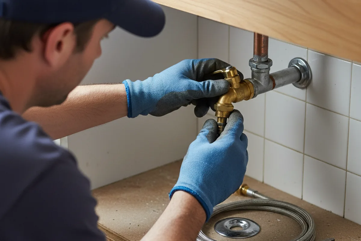 Shutoff valve and fitting work during Emergency Plumbing in Mendota